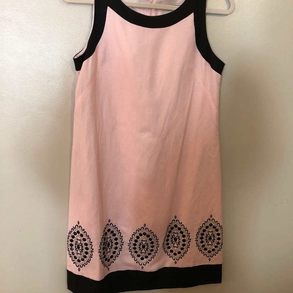 Sweet Pink & Black Dress with Beaded Detail